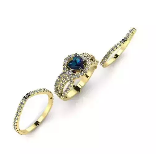361 Ring with a stone in the shape of a heart 3D print model