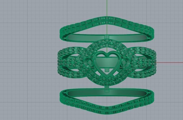 361 Ring with a stone in the shape of a heart 3D print model_11