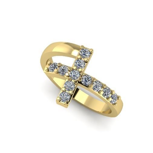 355 Ring with a cross 3D print model_1