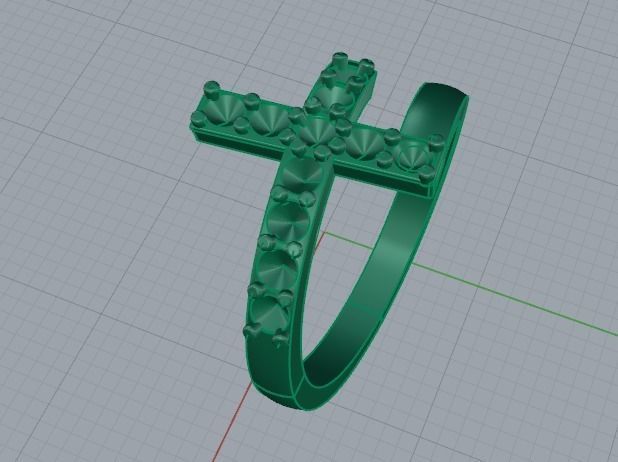 355 Ring with a cross 3D print model_8