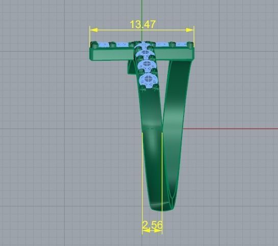 355 Ring with a cross 3D print model_5