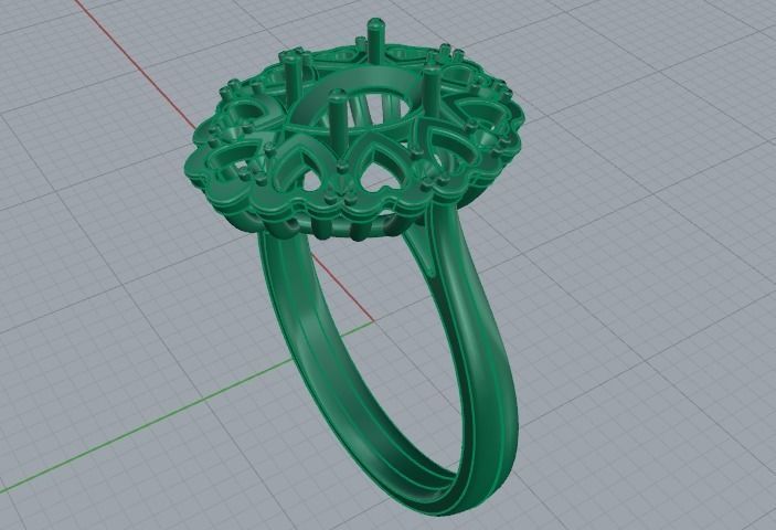 348 Ring with hearts 3D print model_7