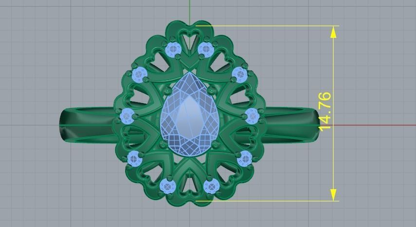 348 Ring with hearts 3D print model_6