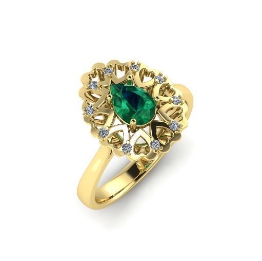 348 Ring with hearts 3D print model_1