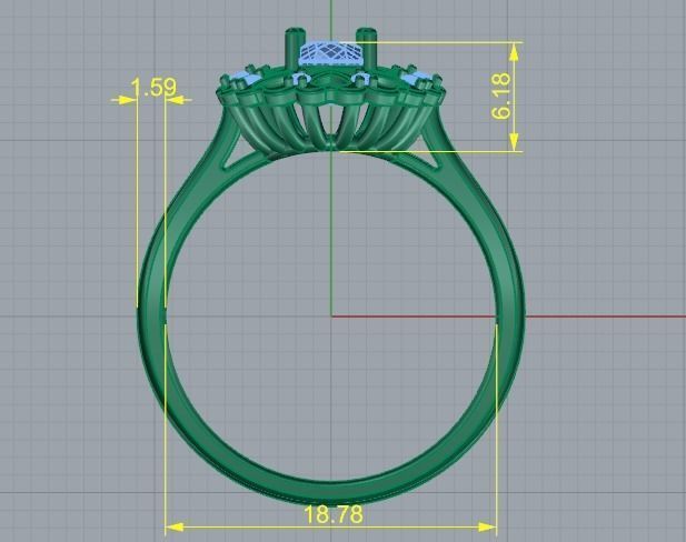 348 Ring with hearts 3D print model_4