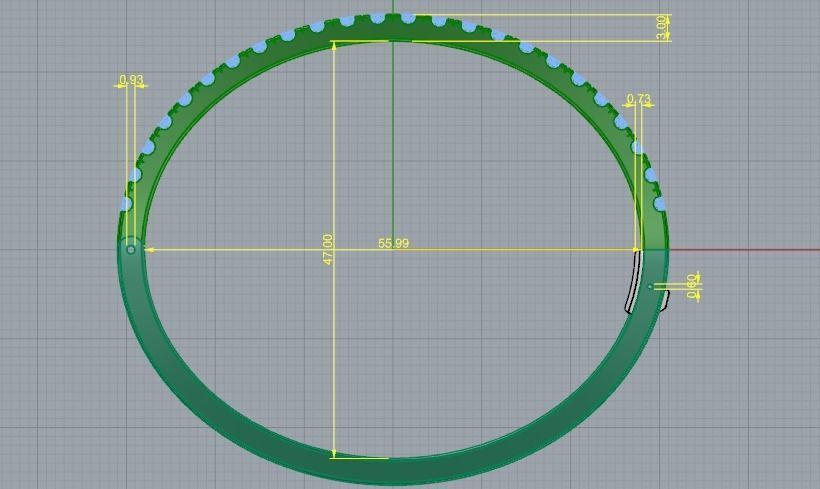 340 Bracelet with stones 3D print model_6