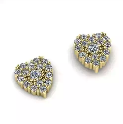 331 Heart shaped earrings 3D print model
