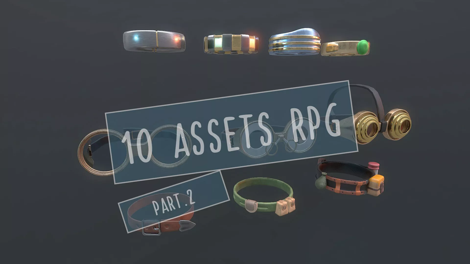 RPG BUNDLE 2 - 10 ASSETS ITENS for a Rpg Adventure Free low-poly 3D model