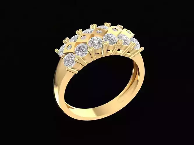 Women Diamond Ring with Multiple Round Stones 1681