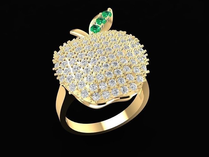 Apple Shape Diamond Ring for Women 1686