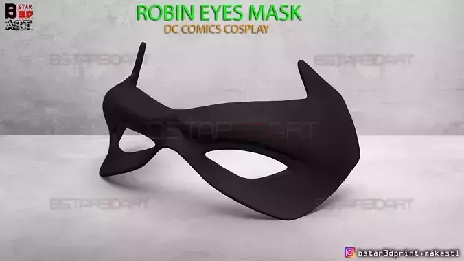 Robin Eyes Mask -  DC comics Scale - Halloween Cosplay 3D print model