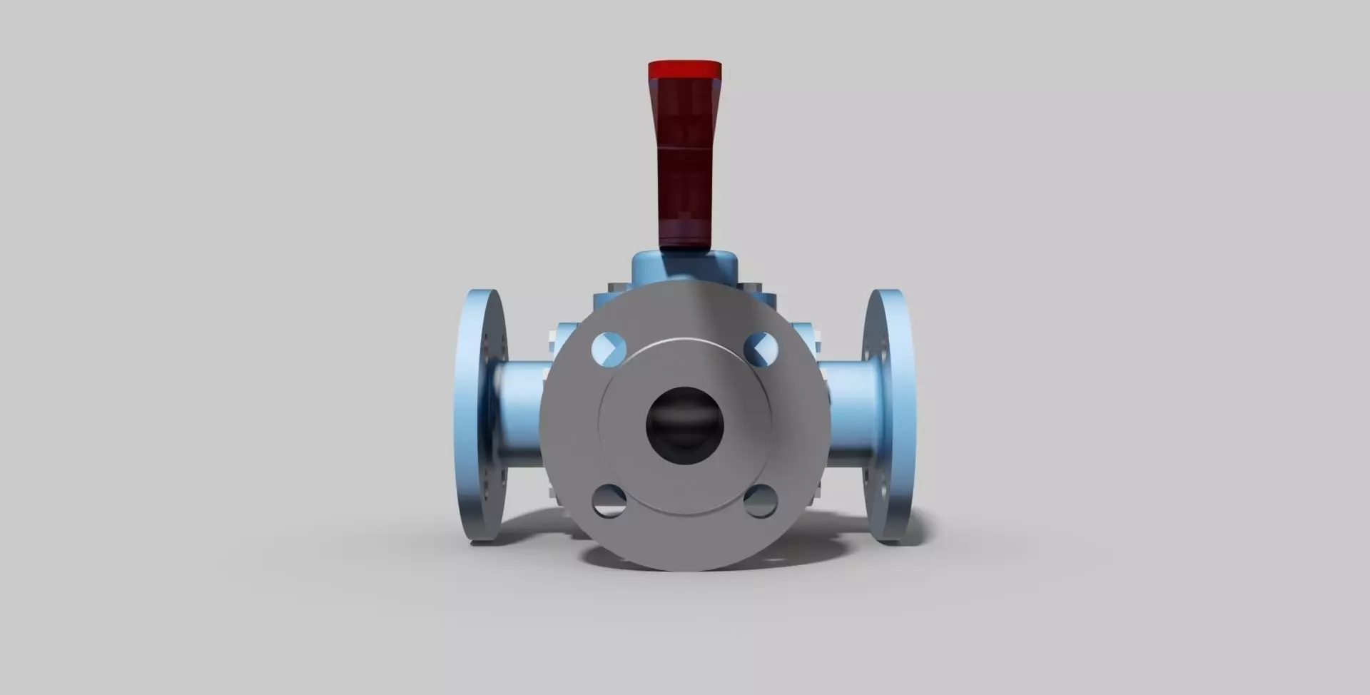DN40 PN16 - Three-way ball valve NC - Autodesk Inventor 3D model