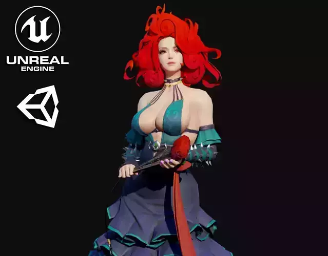 Nemesis Girl Low-poly 3D model