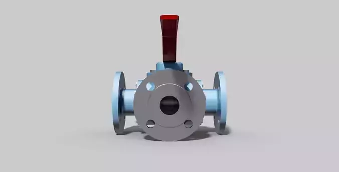 DN50 PN16 - Three-way ball valve NC - Autodesk Inventor