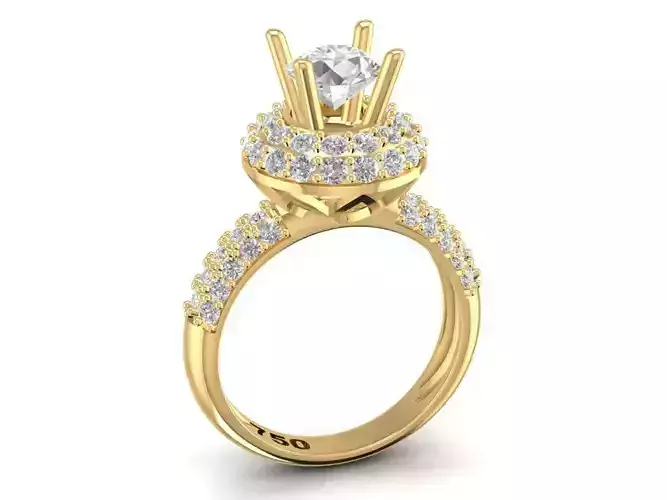 Luxury Halo Round Cut Diamond Engagement Ring for Women 1695