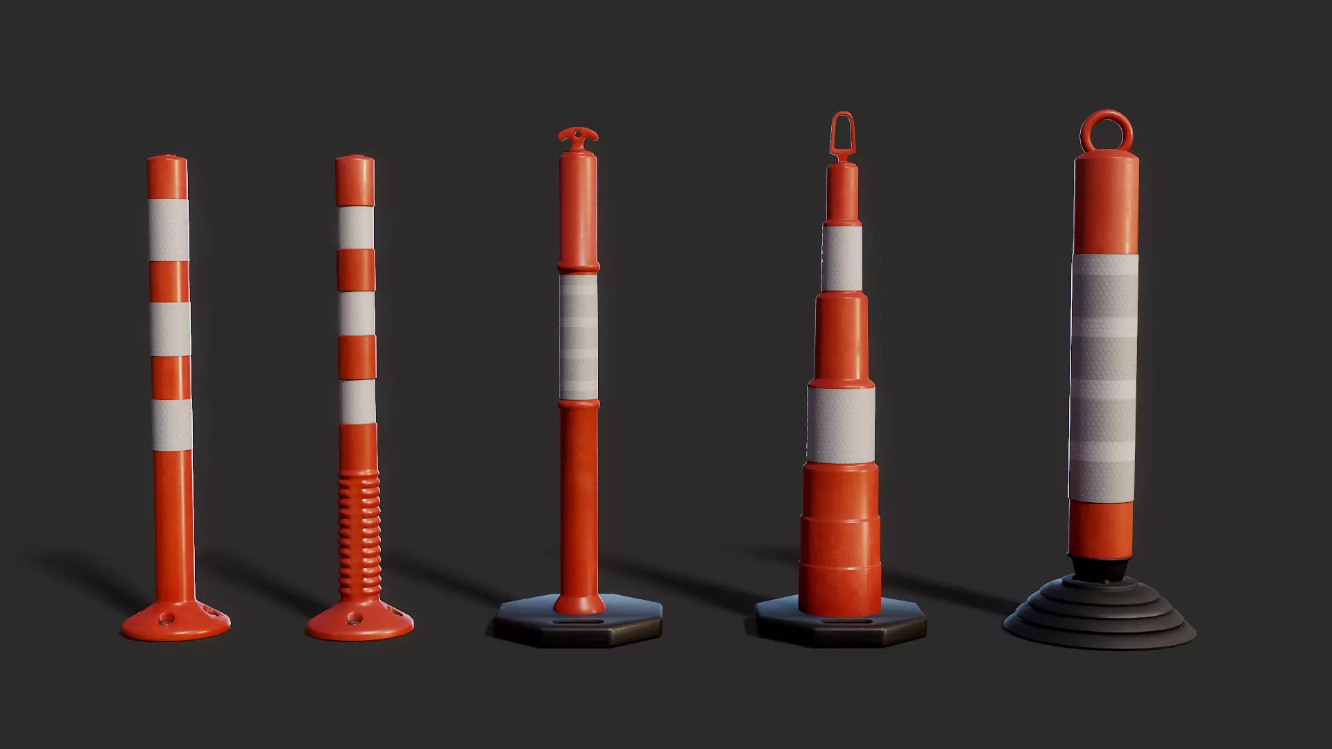 Warning Post 3D model Pack Low-poly 3D model