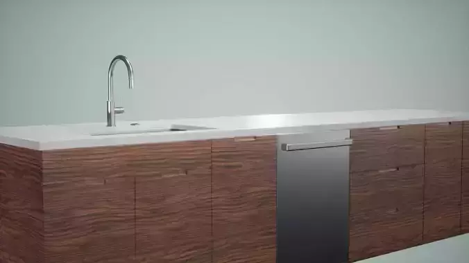 Bar Counter Low Poly Game Ready Low-poly 3D model