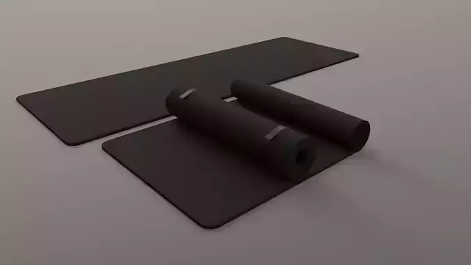 PBR Yoga Mat - Black Low-poly 3D model
