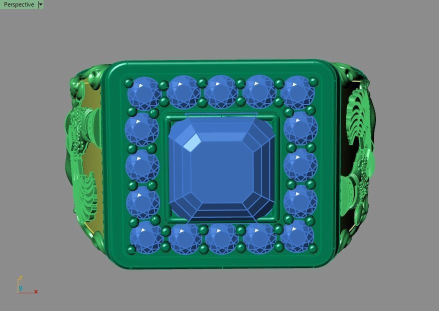 Lamassu winged lion  ring 3D print model_12