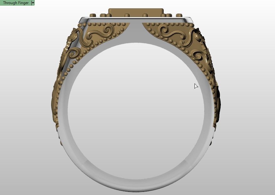 Lamassu winged lion  ring 3D print model_9