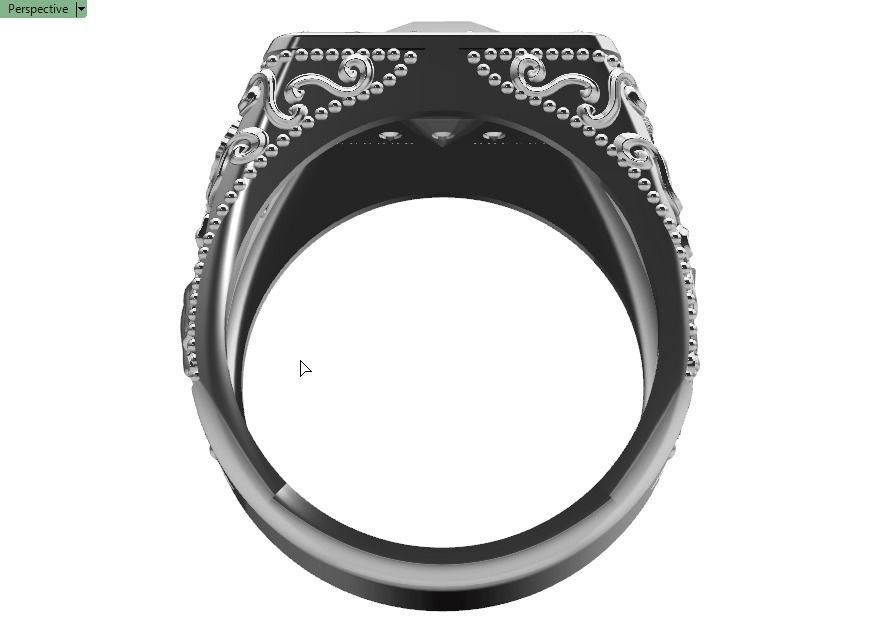 Lamassu winged lion  ring 3D print model_7