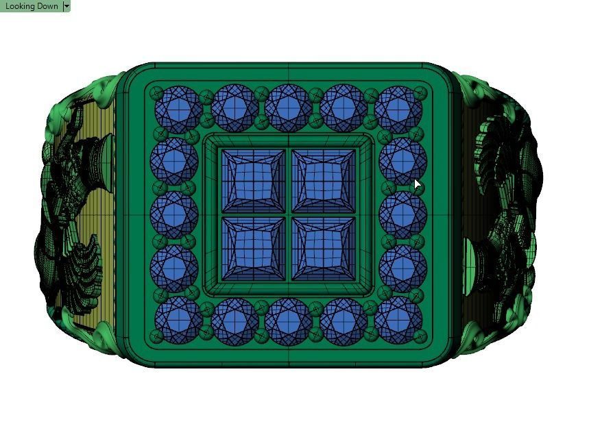 Lamassu winged lion  ring 3D print model_18