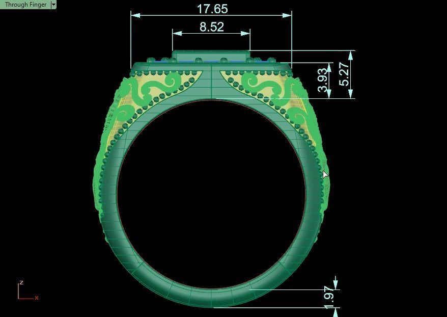 Lamassu winged lion  ring 3D print model_19