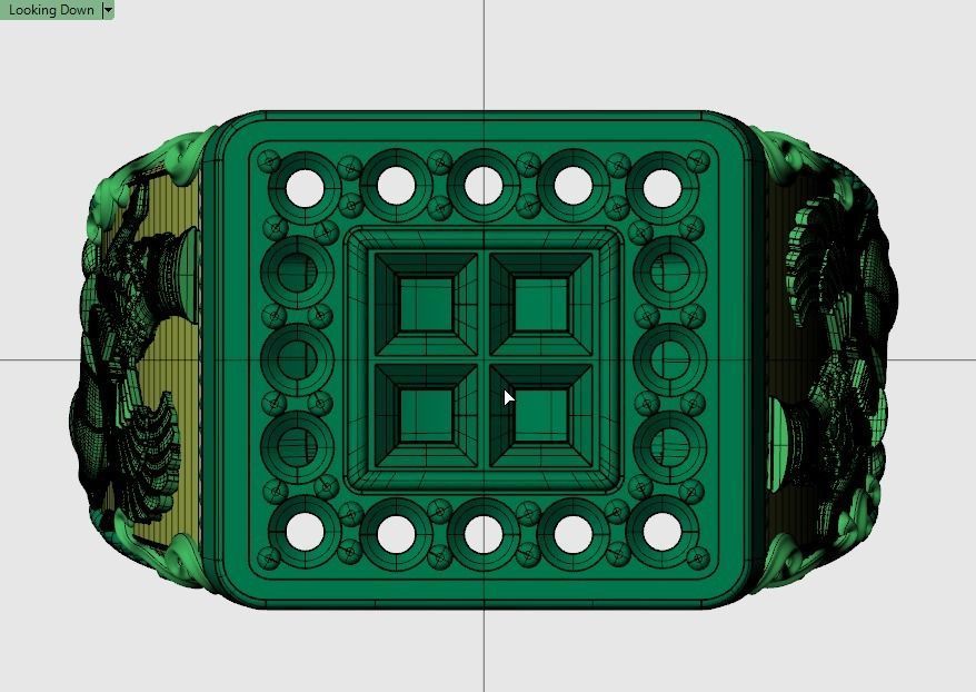 Lamassu winged lion  ring 3D print model_8