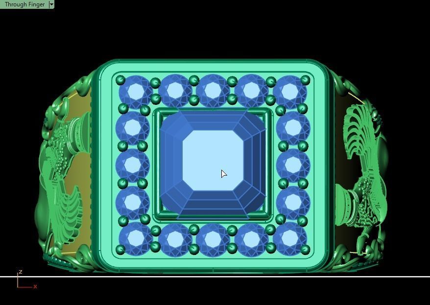 Lamassu winged lion  ring 3D print model_16