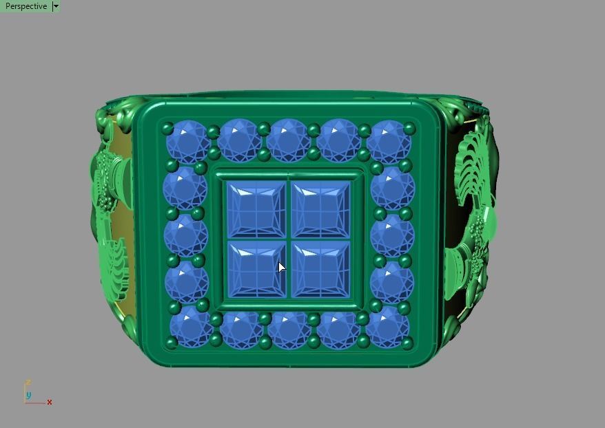 Lamassu winged lion  ring 3D print model_10