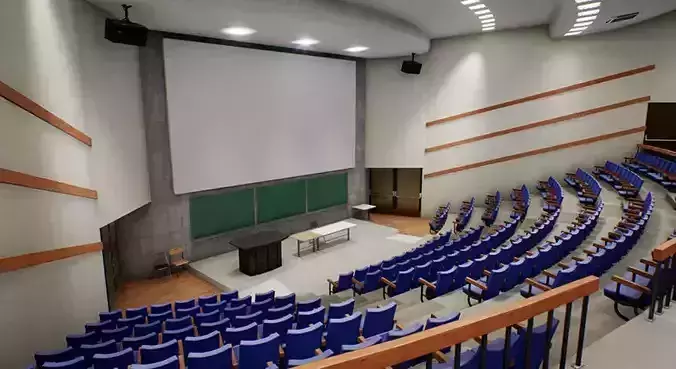 University Classroom Scene Low-poly 3D model
