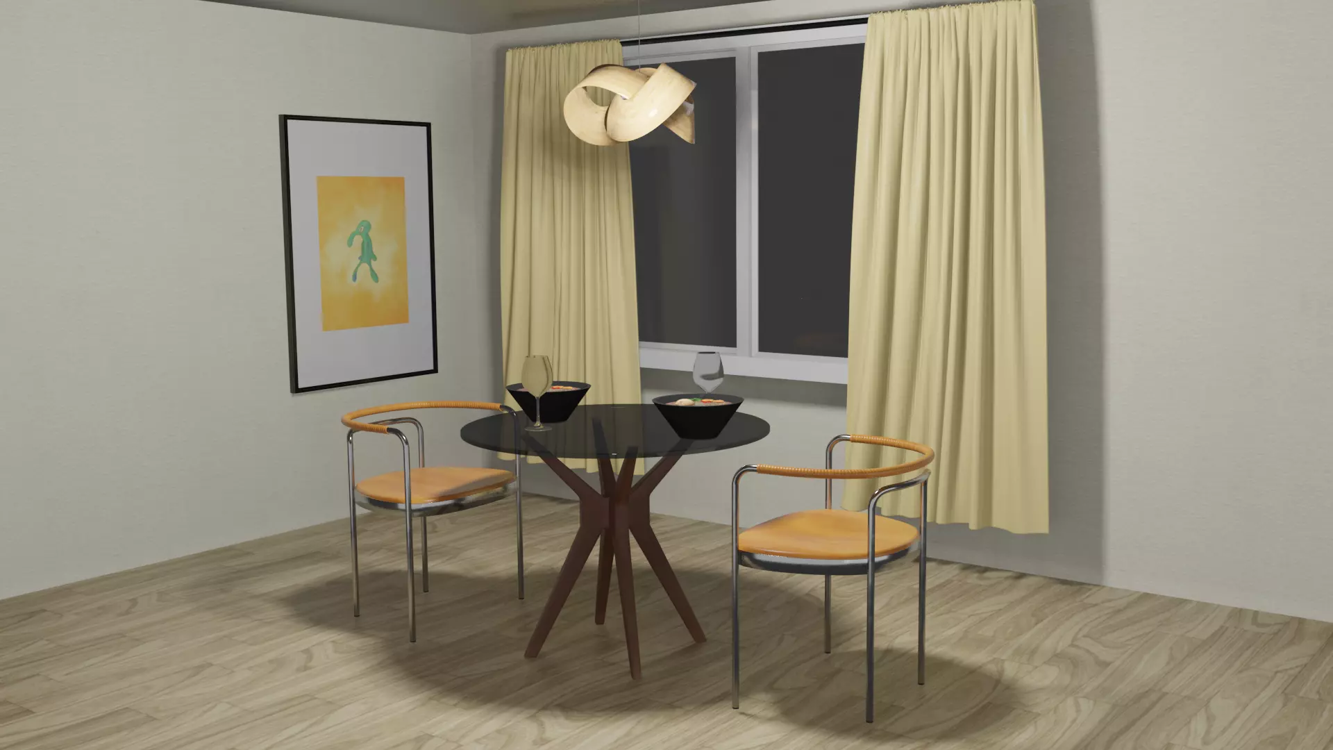 room made in the style of euro renovation 3D model_0