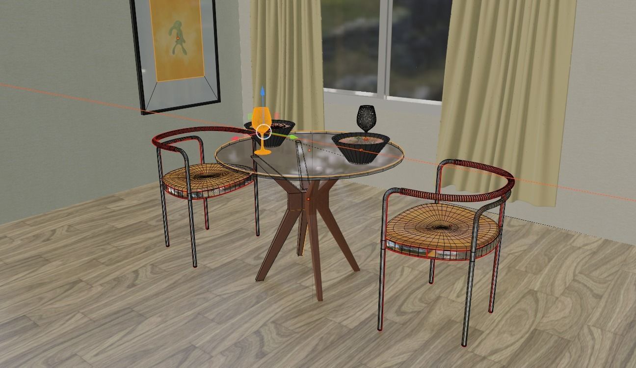 room made in the style of euro renovation 3D model_1