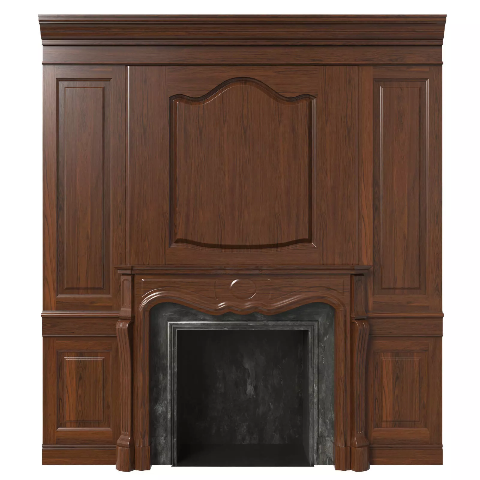 Classic fireplace 07 3D model_0