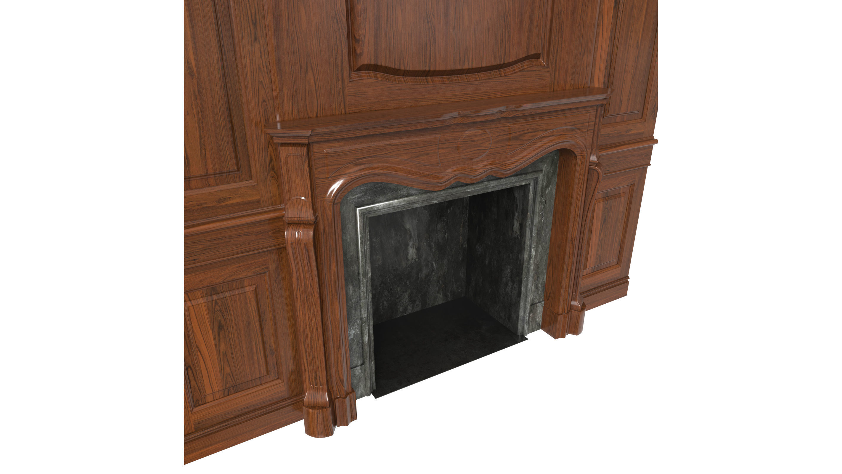 Classic fireplace 07 3D model_4