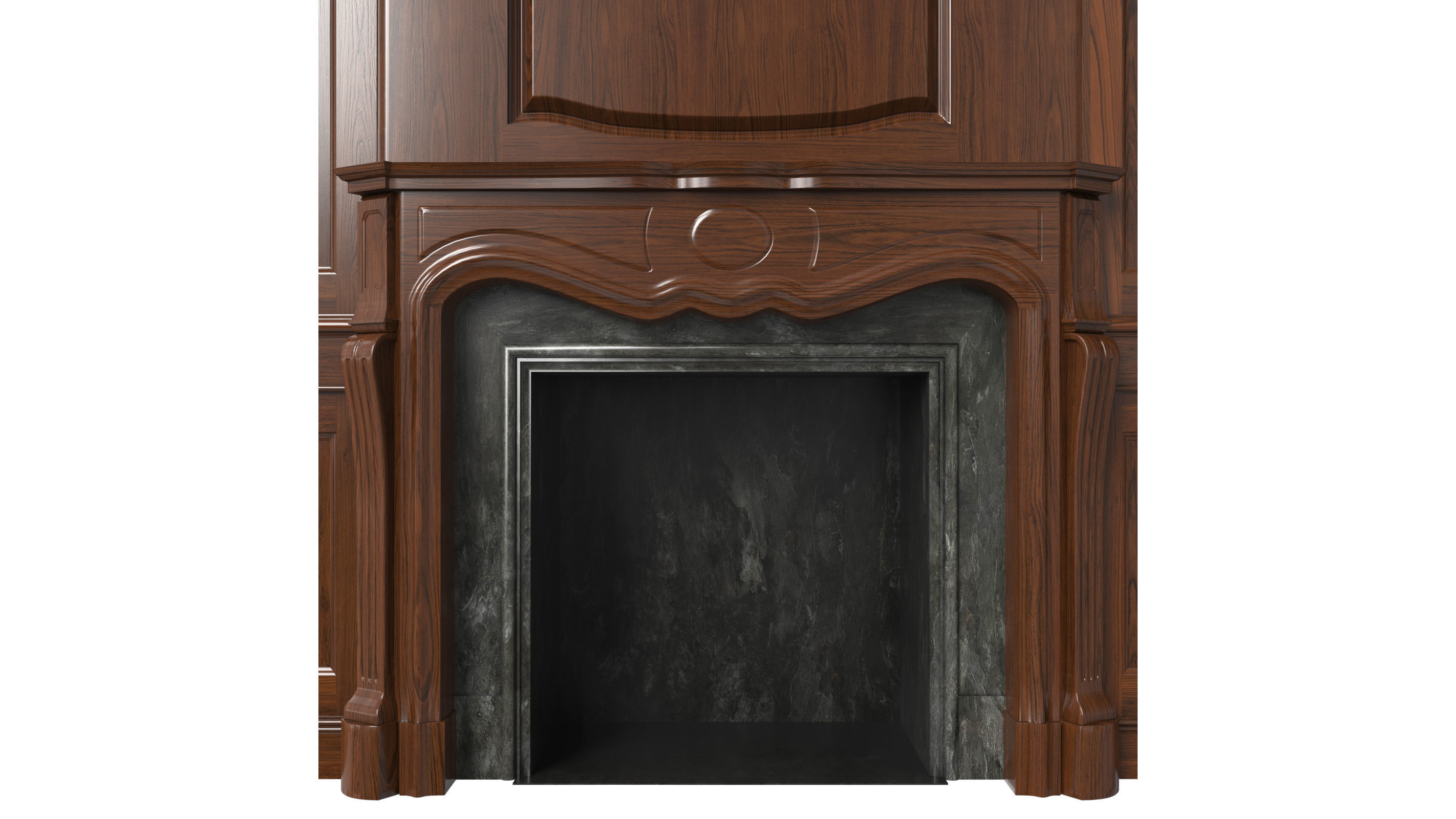Classic fireplace 07 3D model_1