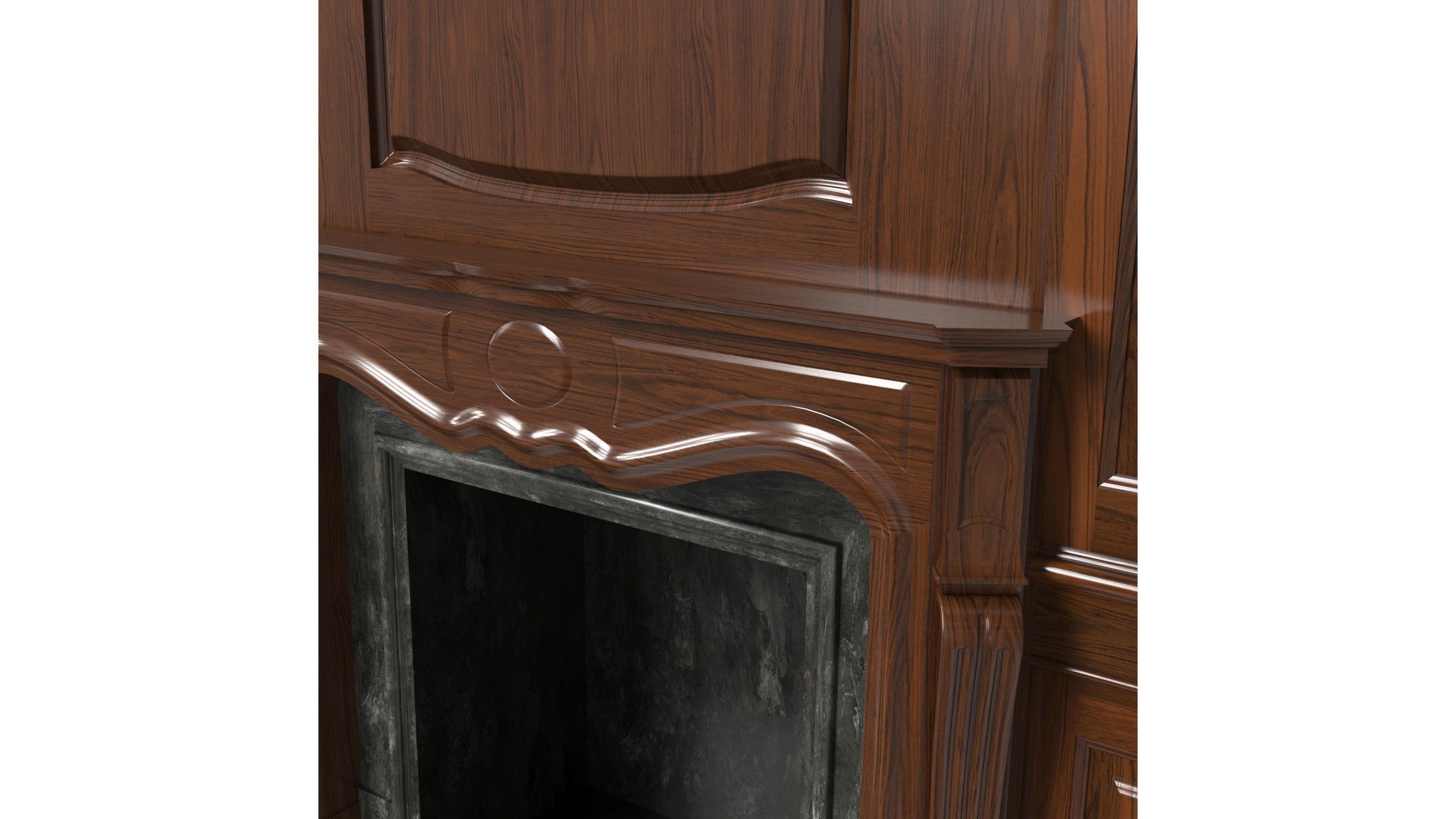Classic fireplace 07 3D model_3