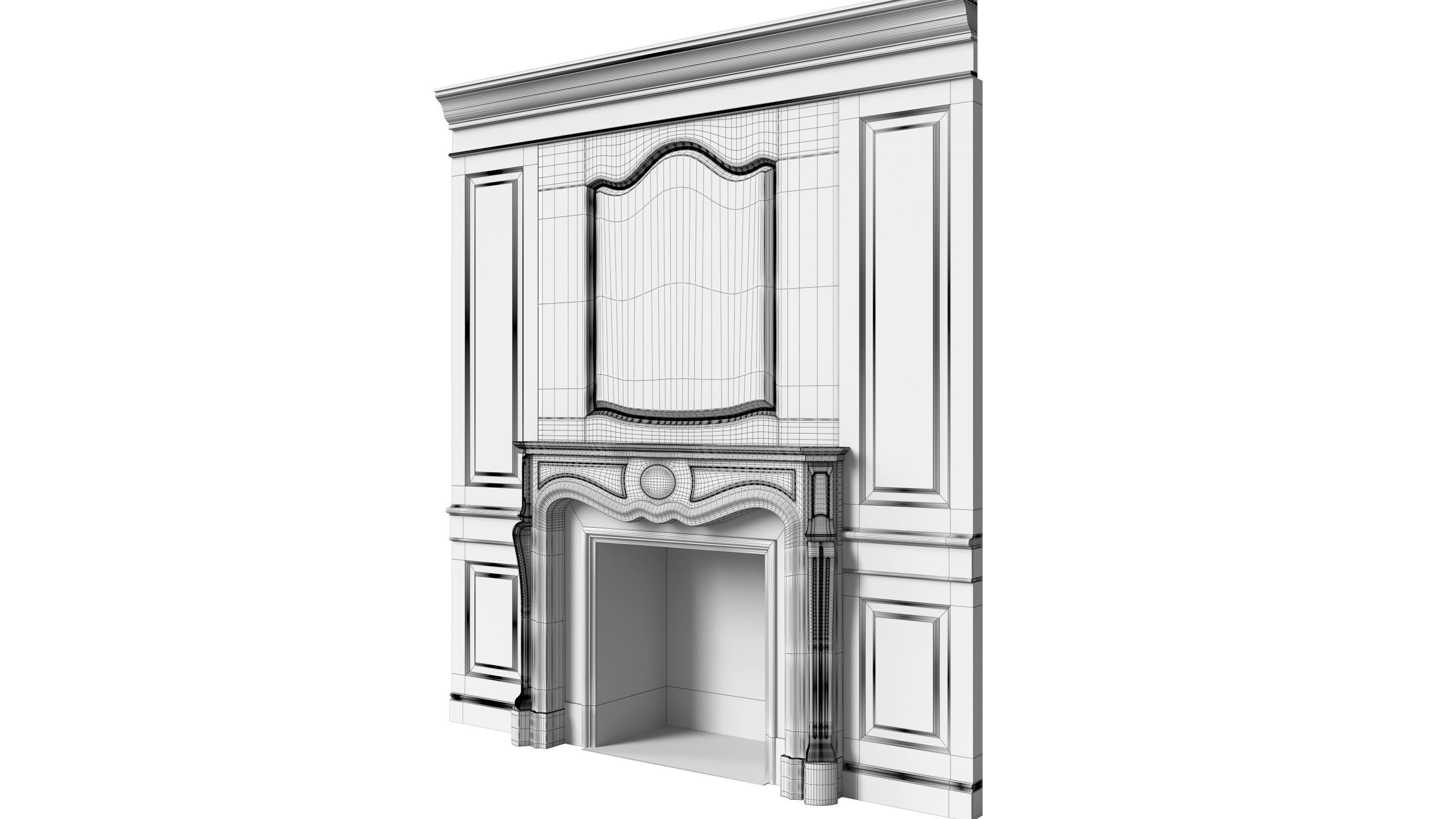 Classic fireplace 07 3D model_18