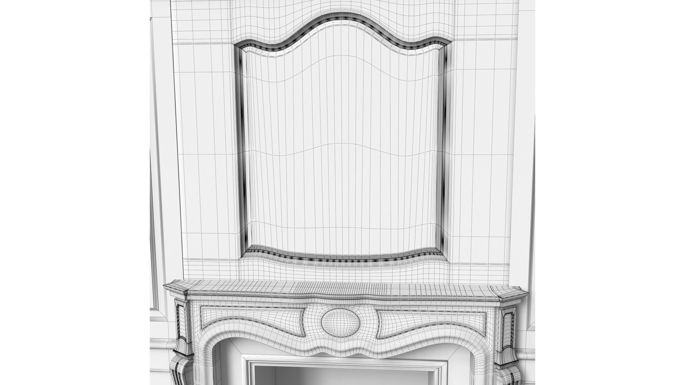 Classic fireplace 07 3D model_9