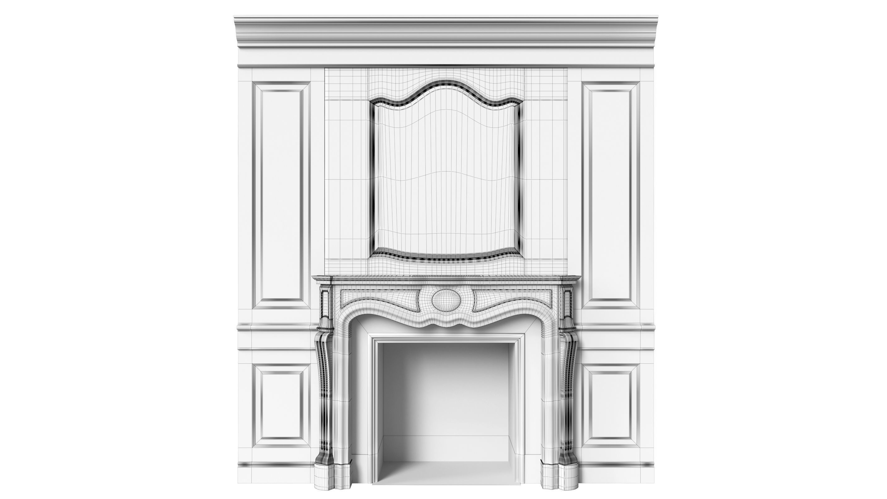 Classic fireplace 07 3D model_12