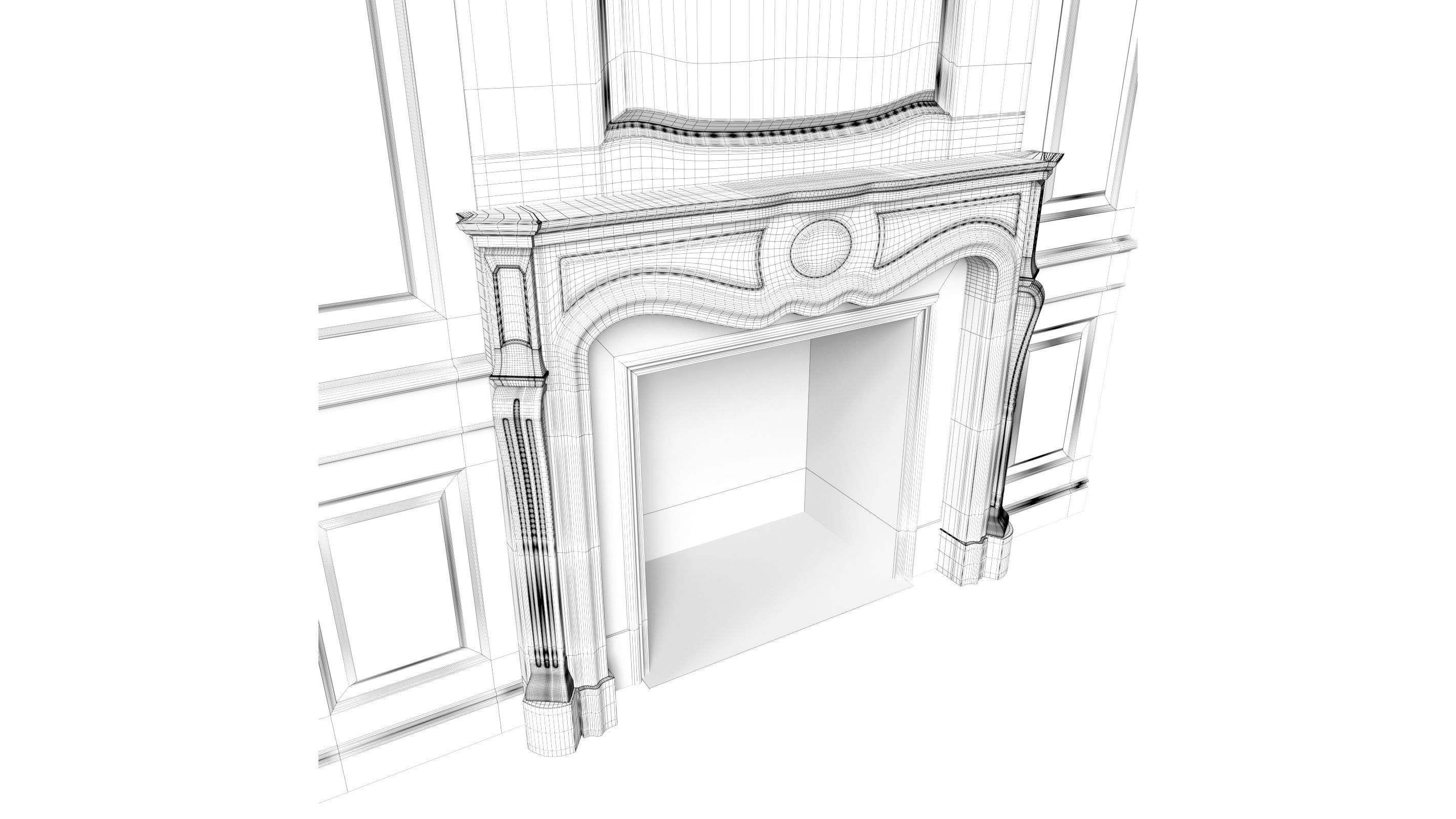 Classic fireplace 07 3D model_10
