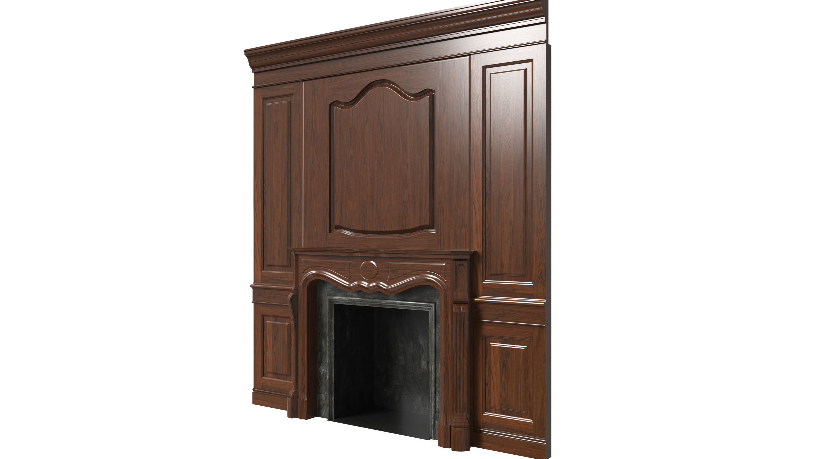 Classic fireplace 07 3D model_5