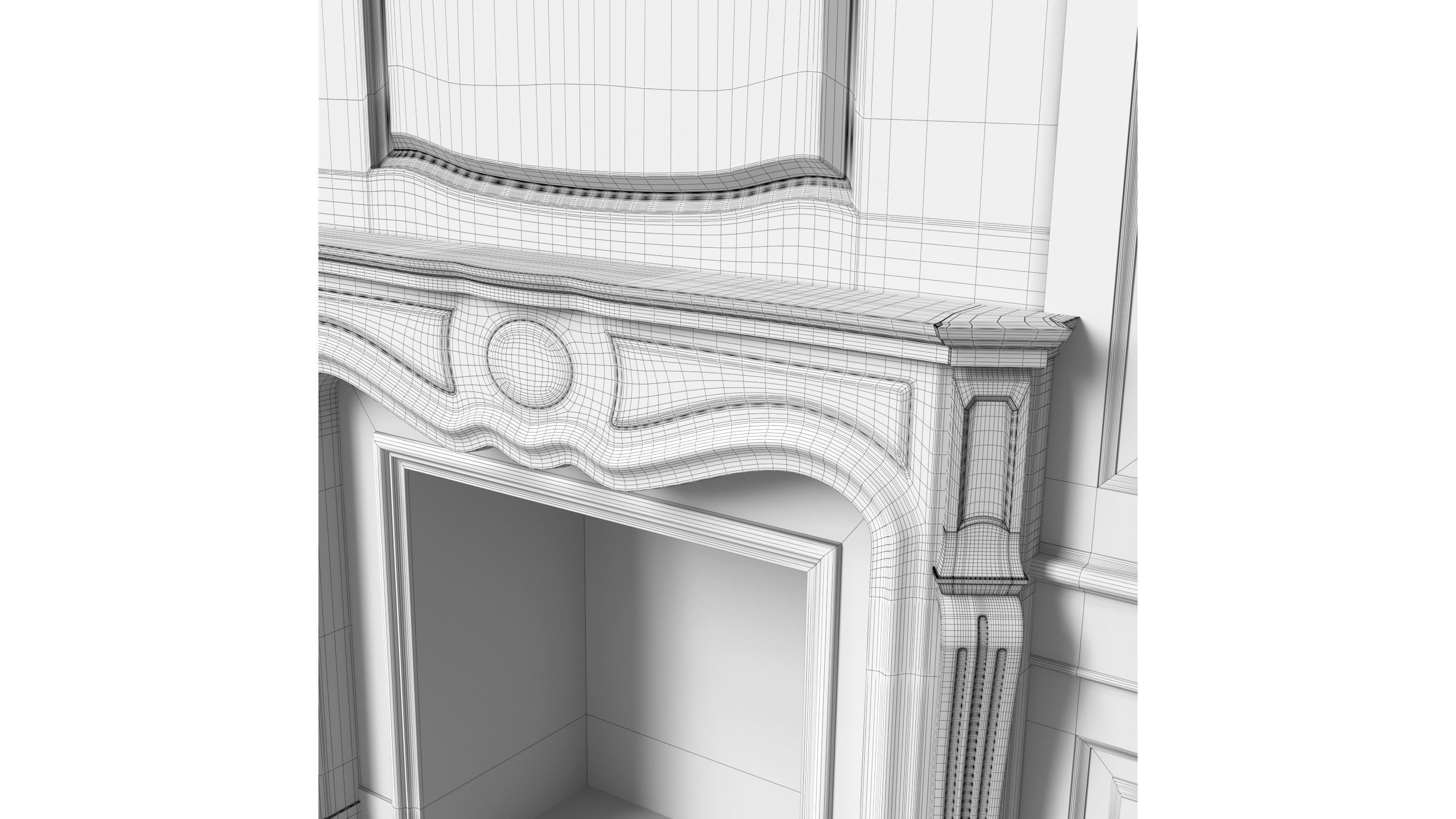 Classic fireplace 07 3D model_8