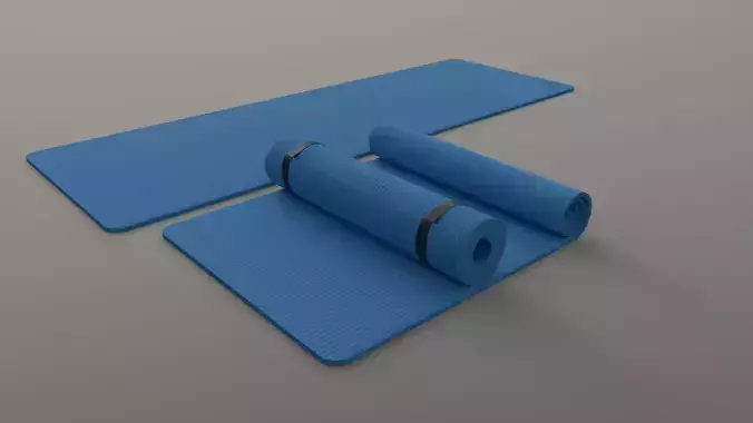 PBR Yoga Mat - Blue Light Low-poly 3D model