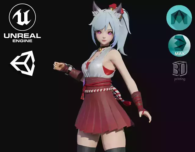 Norn Girl Low-poly 3D model