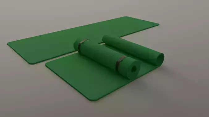 PBR Yoga Mat - Green Low-poly 3D model