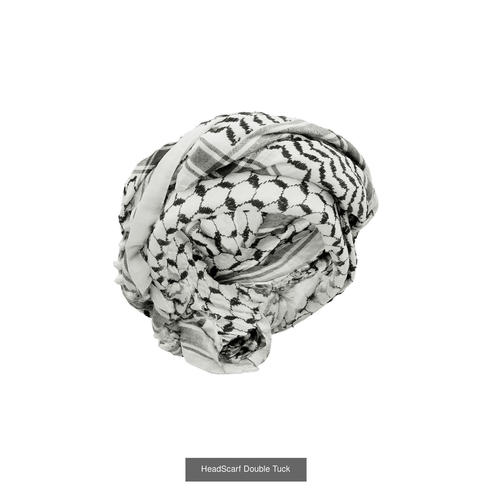 9 Palestine Headscarfs checkered scarf 3D Model Collection_7