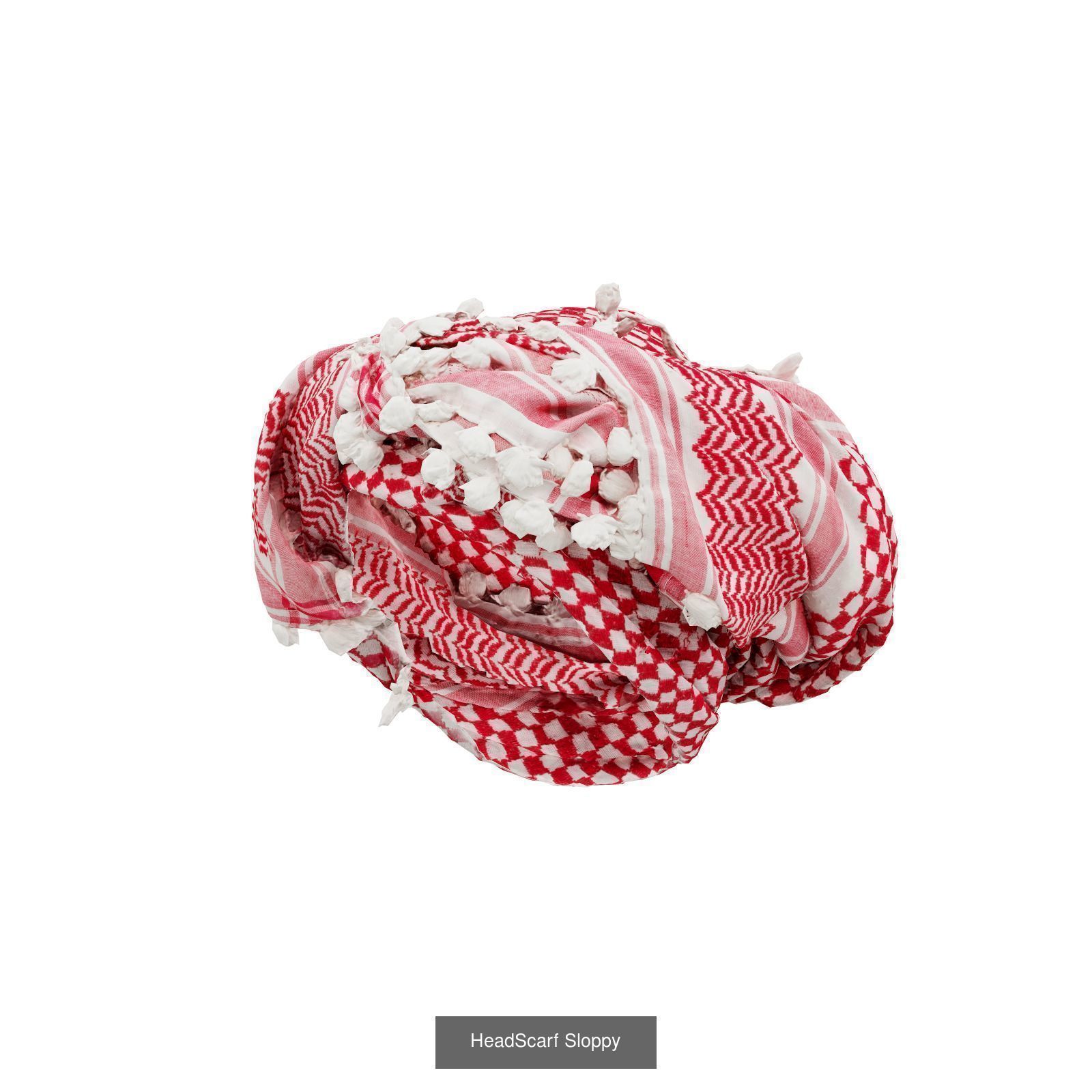 9 Palestine Headscarfs checkered scarf 3D Model Collection_4