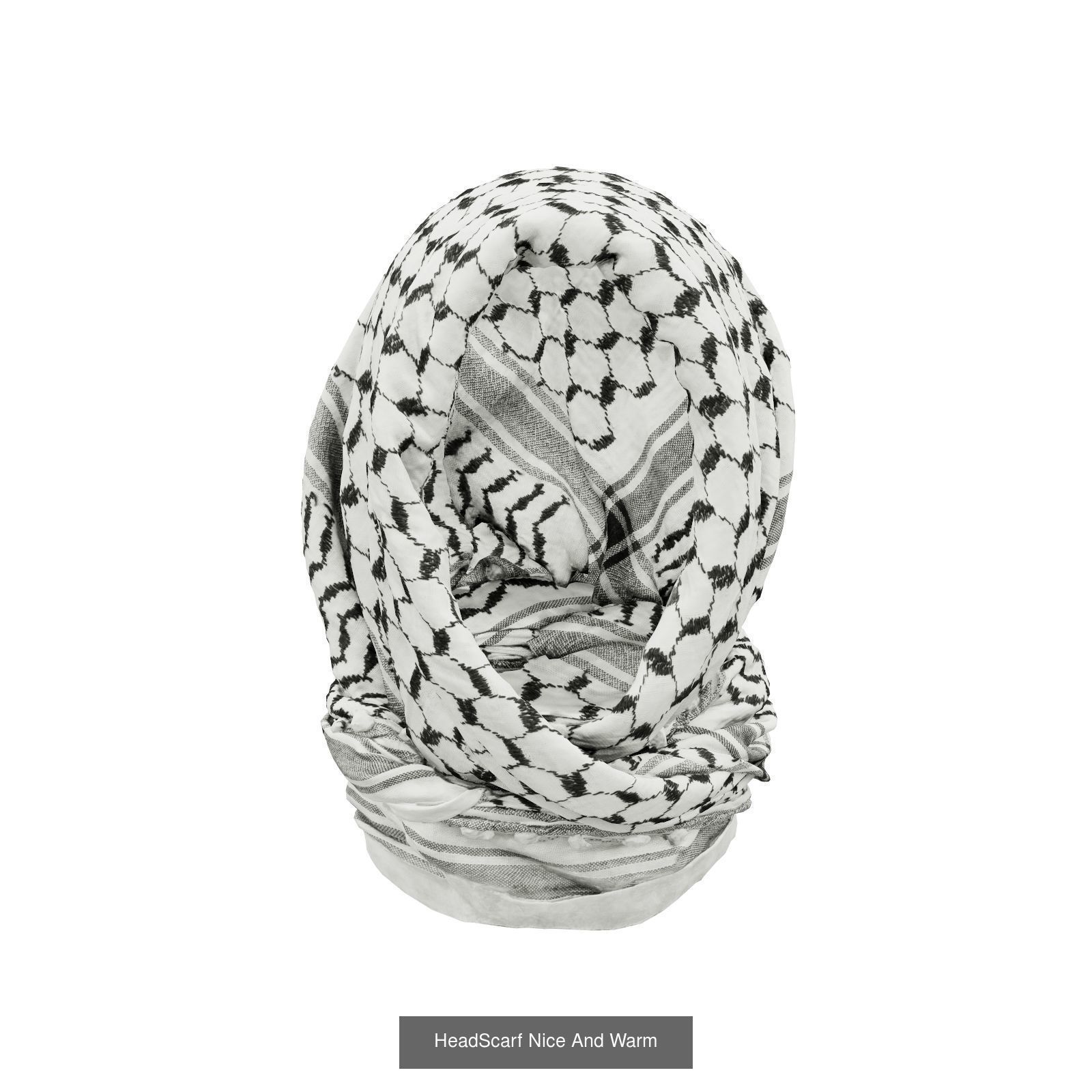 9 Palestine Headscarfs checkered scarf 3D Model Collection_6