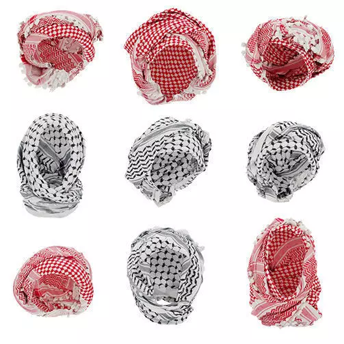 9 Palestine Headscarfs checkered scarf 3D Model Collection_0